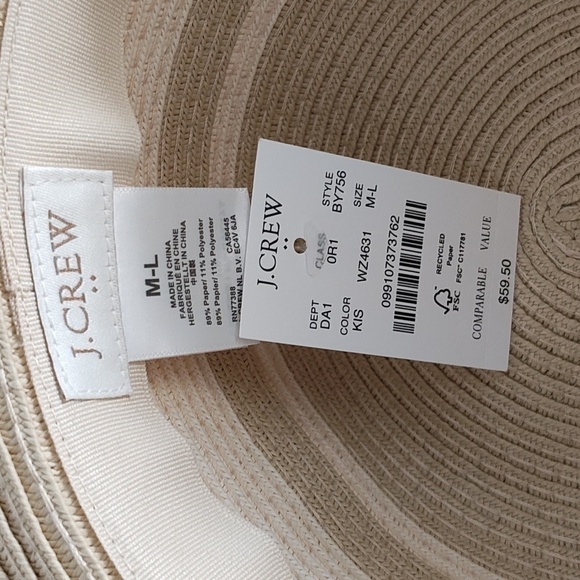 New J.Crew Striped Straw Hat - Picture 4 of 8